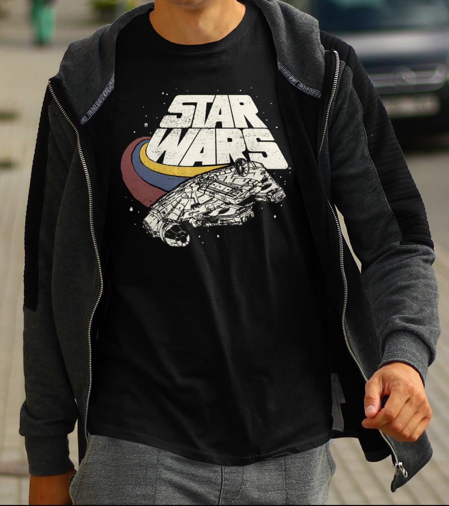 Star Wars Millennium Falcon Retro Three Stripes T-Shirt