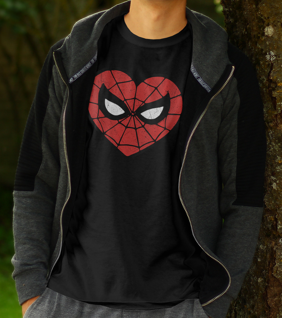Spider Man Heart Mask Marvel T-Shirt