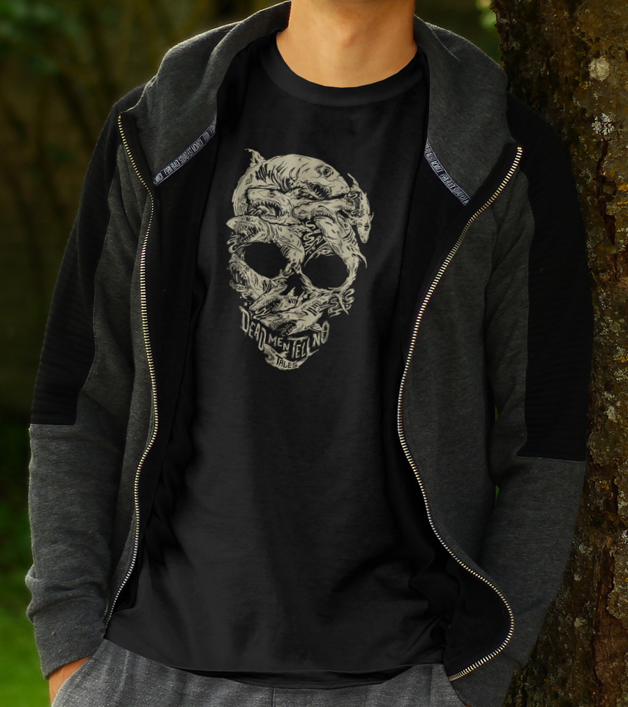 Dead Men Tell No Tales Disney Pirates Shark Skull T-Shirt