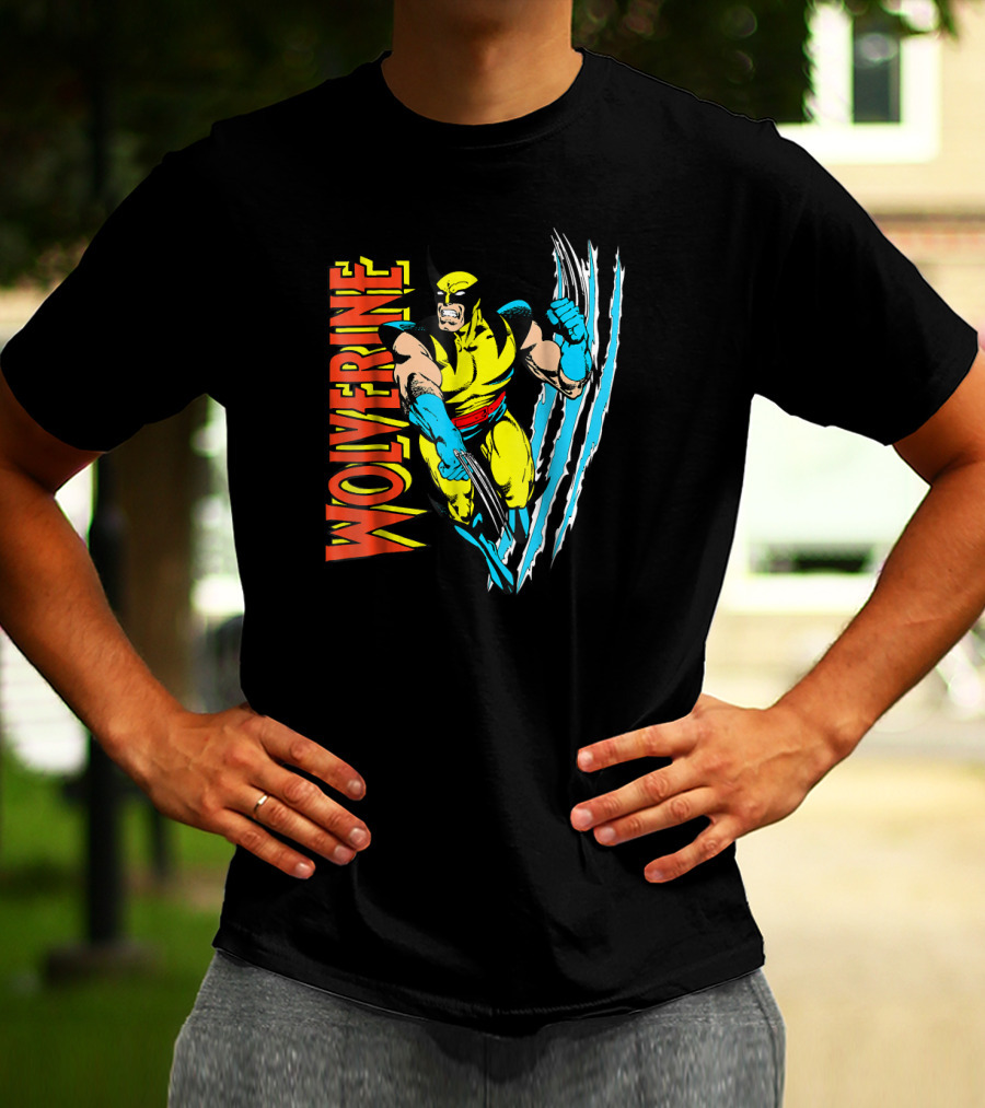 Wolverine X Men Vintage Claw Slice Marvel T-Shirt