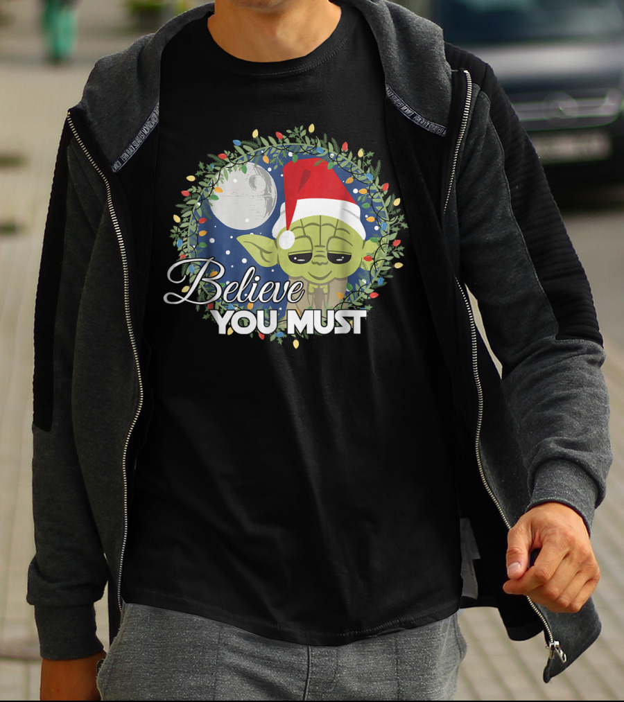 Believe You Must Yoda Santa Star Wars Christmas Reef T-Shirt