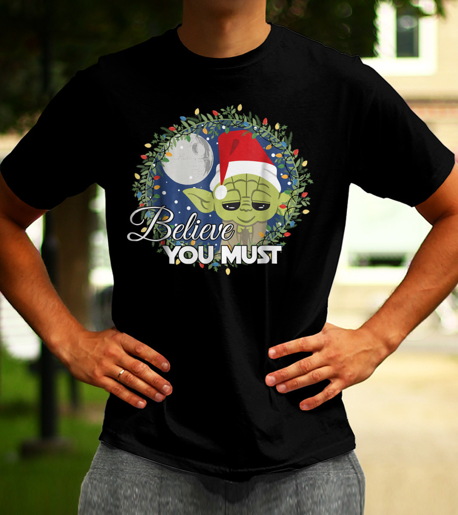 Believe You Must Yoda Santa Star Wars Christmas Reef T-Shirt
