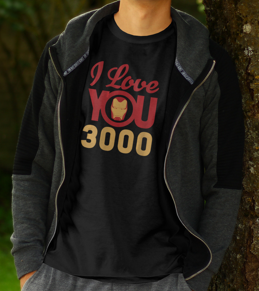 Marvel Avengers Endgame Iron Man I Love You 3000 Helmet T-Shirt