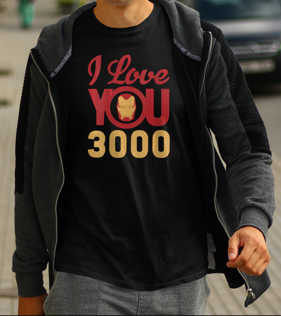 Marvel Avengers Endgame Iron Man I Love You 3000 Helmet T-Shirt