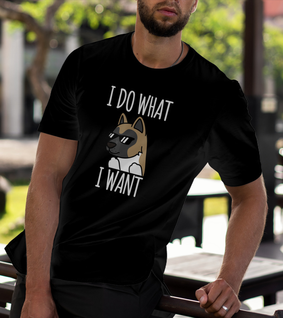 Akita I Do What I Want Funny Dog Wearing Sunglasses T-Shirt