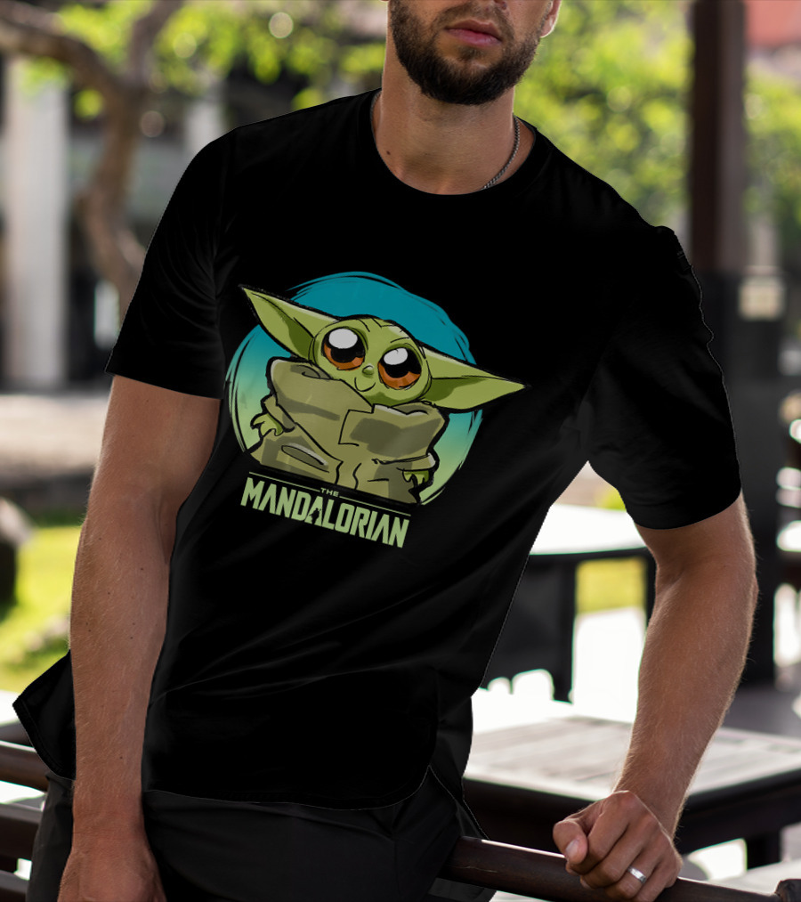 Star Wars The Mandalorian The Child Cute Blue Hue Baby Yoda Grogu T-Shirt