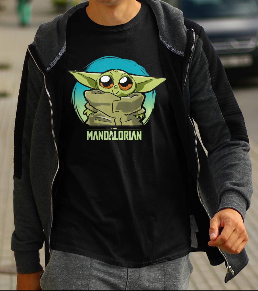 Star Wars The Mandalorian The Child Cute Blue Hue Baby Yoda Grogu T-Shirt