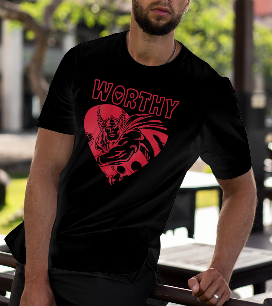 Marvel Valentine's Day Thor Avengers Worthy Heart T-Shirt