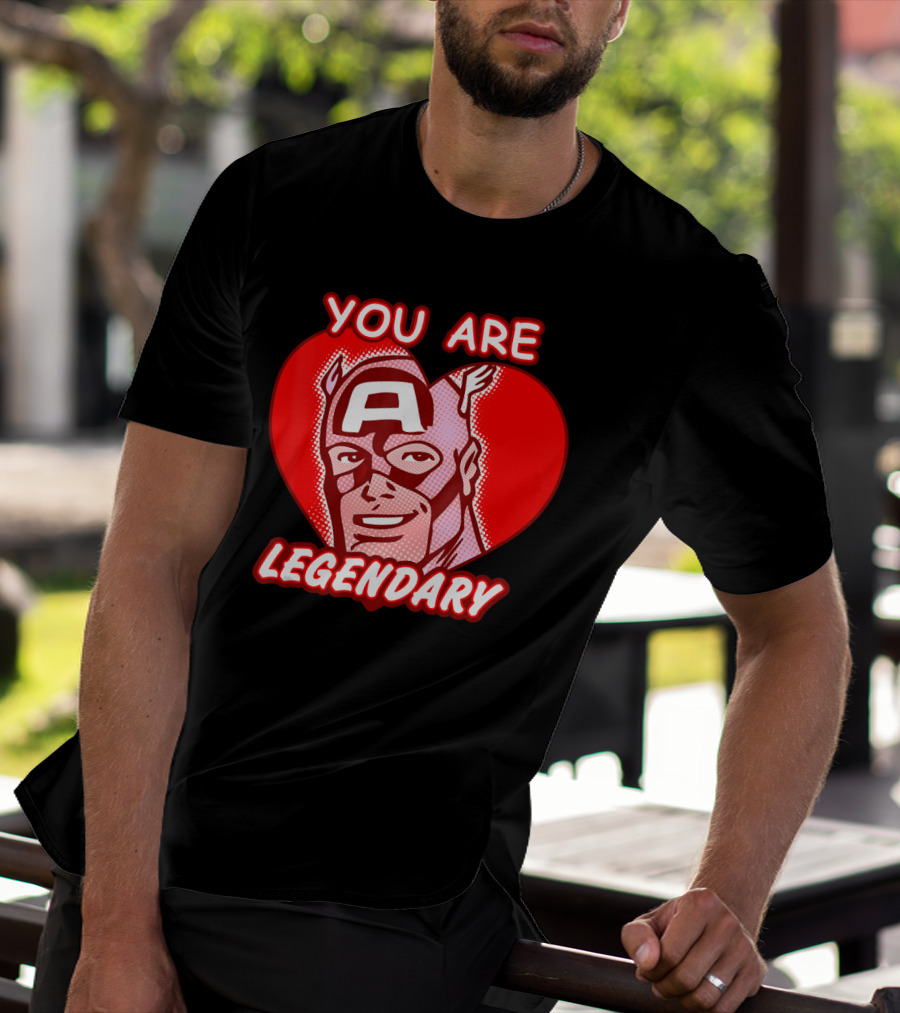 Marvel Valentine's Day Captain America You Are Legendary Avengers T-Shirt