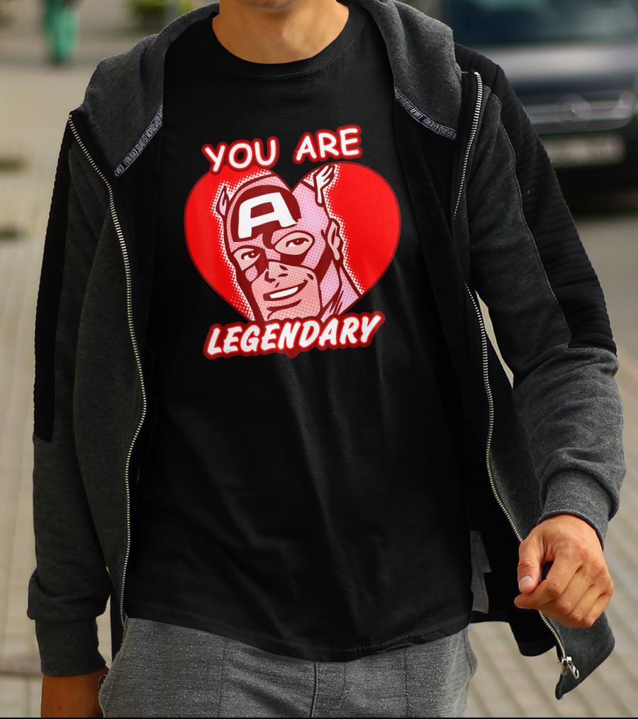 Marvel Valentine's Day Captain America You Are Legendary Avengers T-Shirt