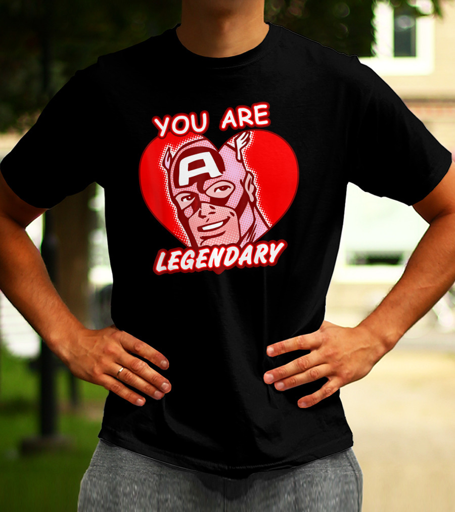 Marvel Valentine's Day Captain America You Are Legendary Avengers T-Shirt