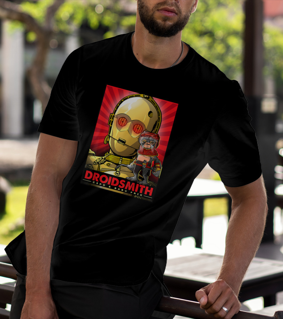 Droidsmith C-3PO And Babu Frik Star Wars The Rise Of Skywalker Red T-Shirt