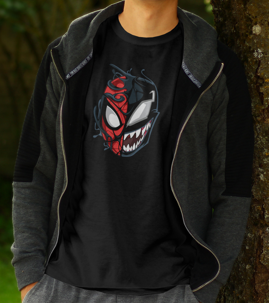 Marvel Spider Man Venom Split Face Symbiote T-Shirt