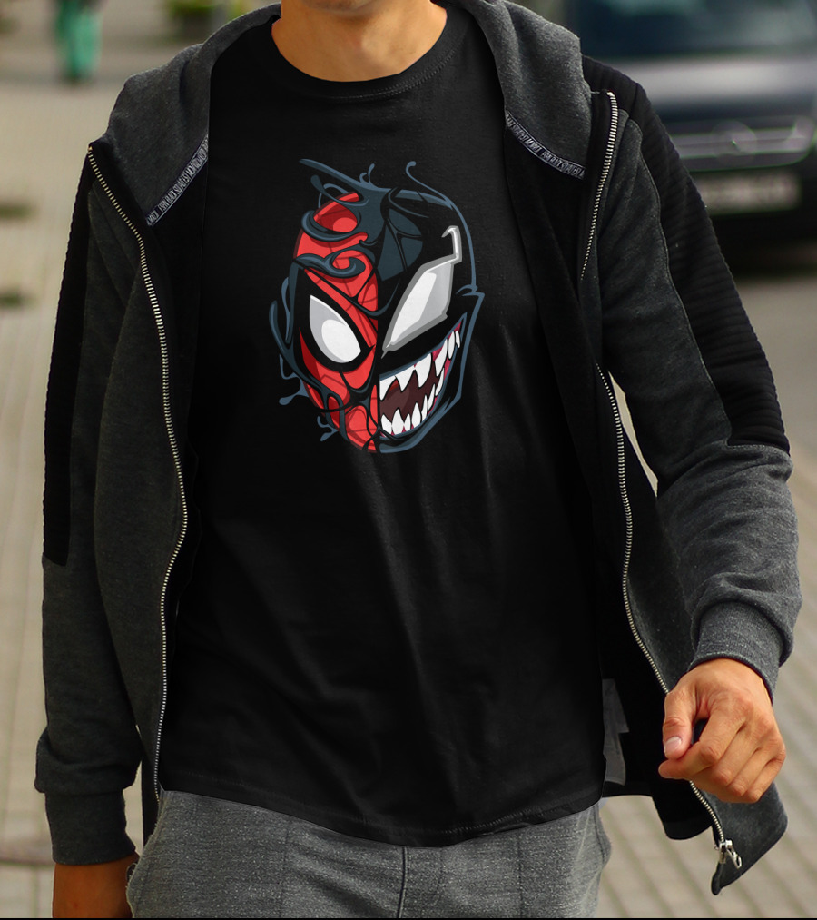 Marvel Spider Man Venom Split Face Symbiote T-Shirt