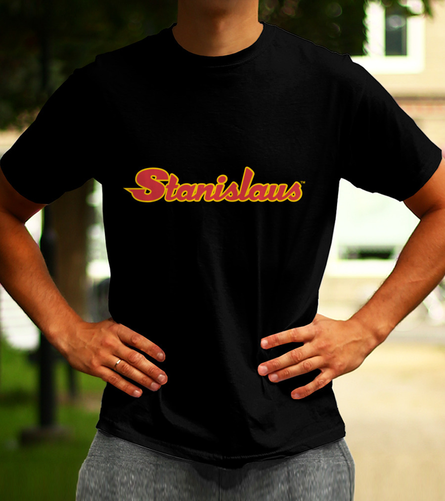 NCAA Cal State University Stanislaus Red And Yellow T-Shirt