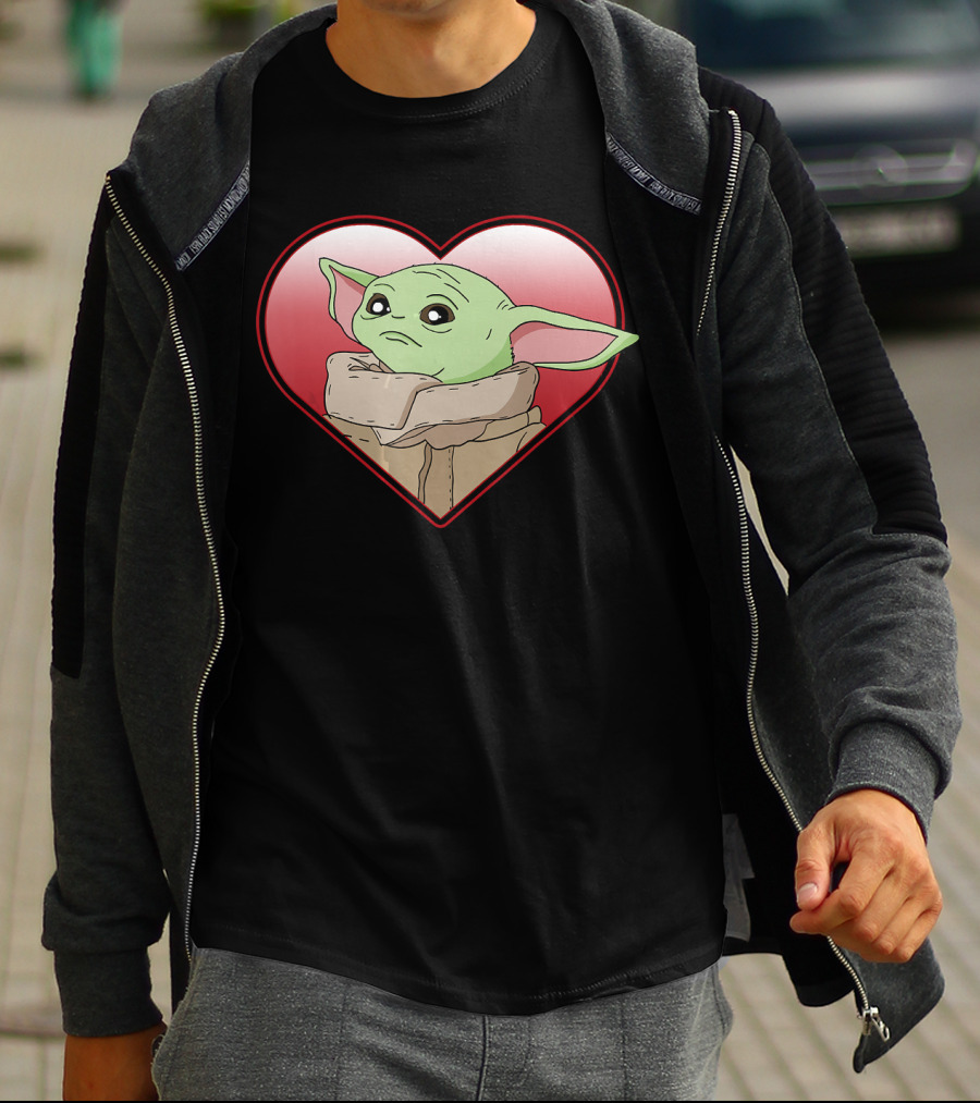 Star Wars The Mandalorian The Child Valentine Heart Grogu T-Shirt