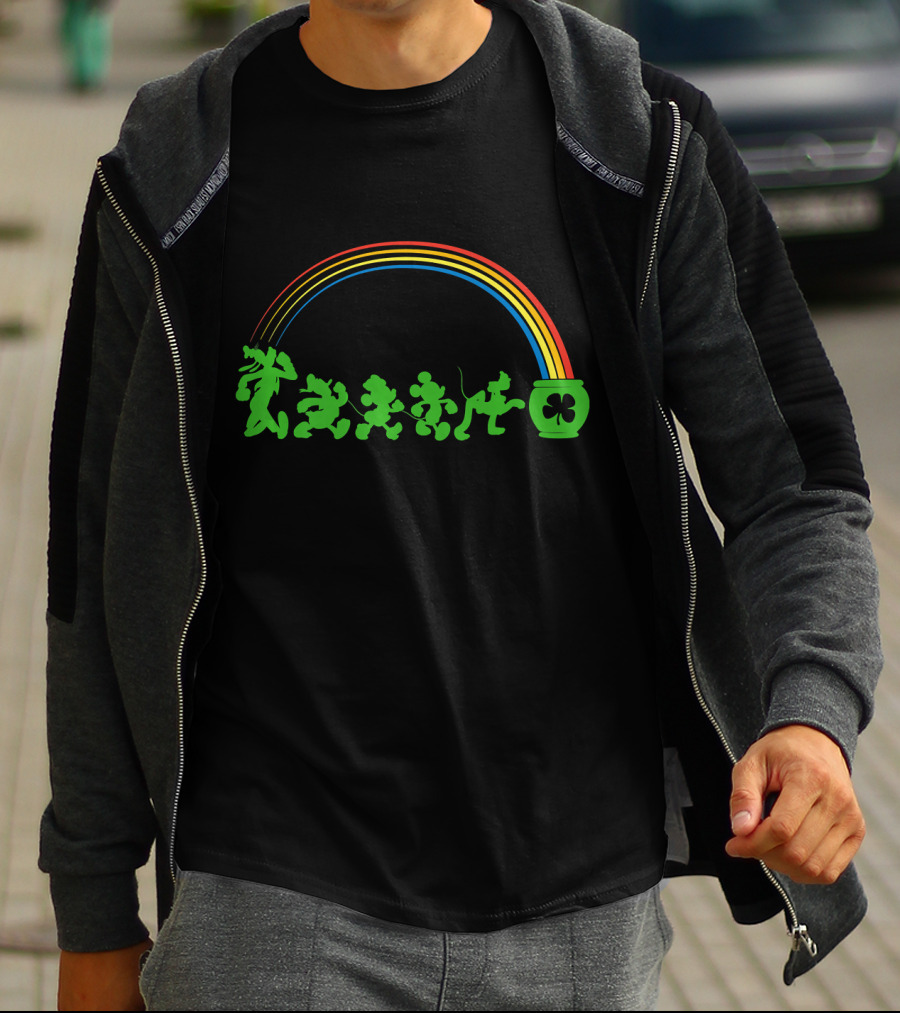 Disney Mickey And Friends Lucky Walk Rainbow Pot Of Gold T-Shirt