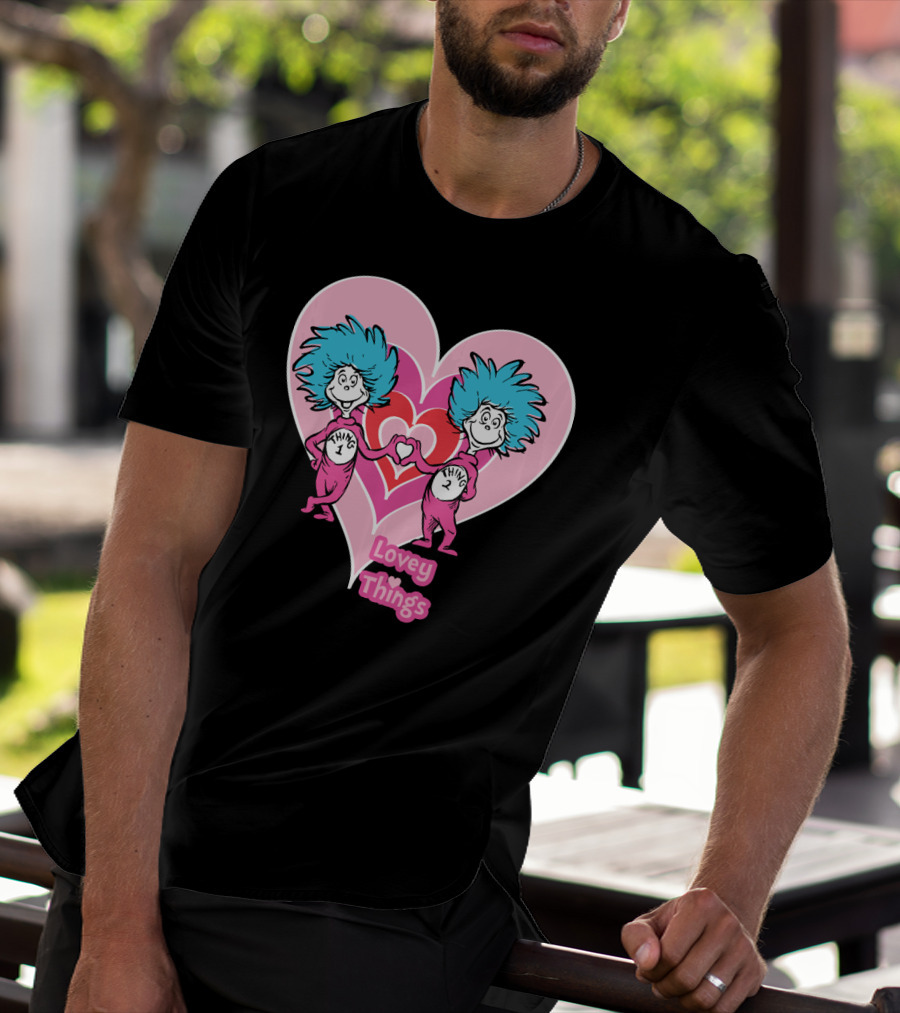 Thing 1 Thing 2 Heart Lovey Things T-Shirt