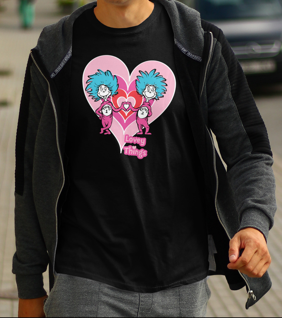 Thing 1 Thing 2 Heart Lovey Things T-Shirt