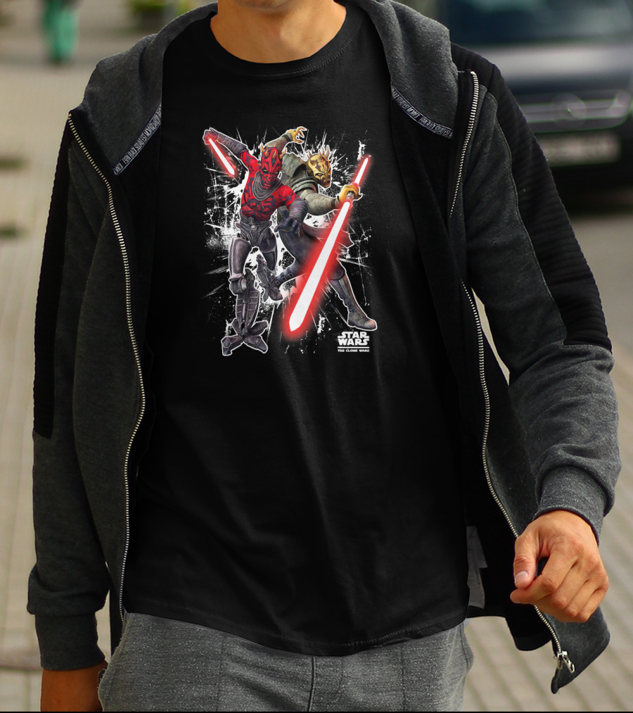 Star Wars The Clone Wars Darth Maul Savage Opress Lightsabers T-Shirt