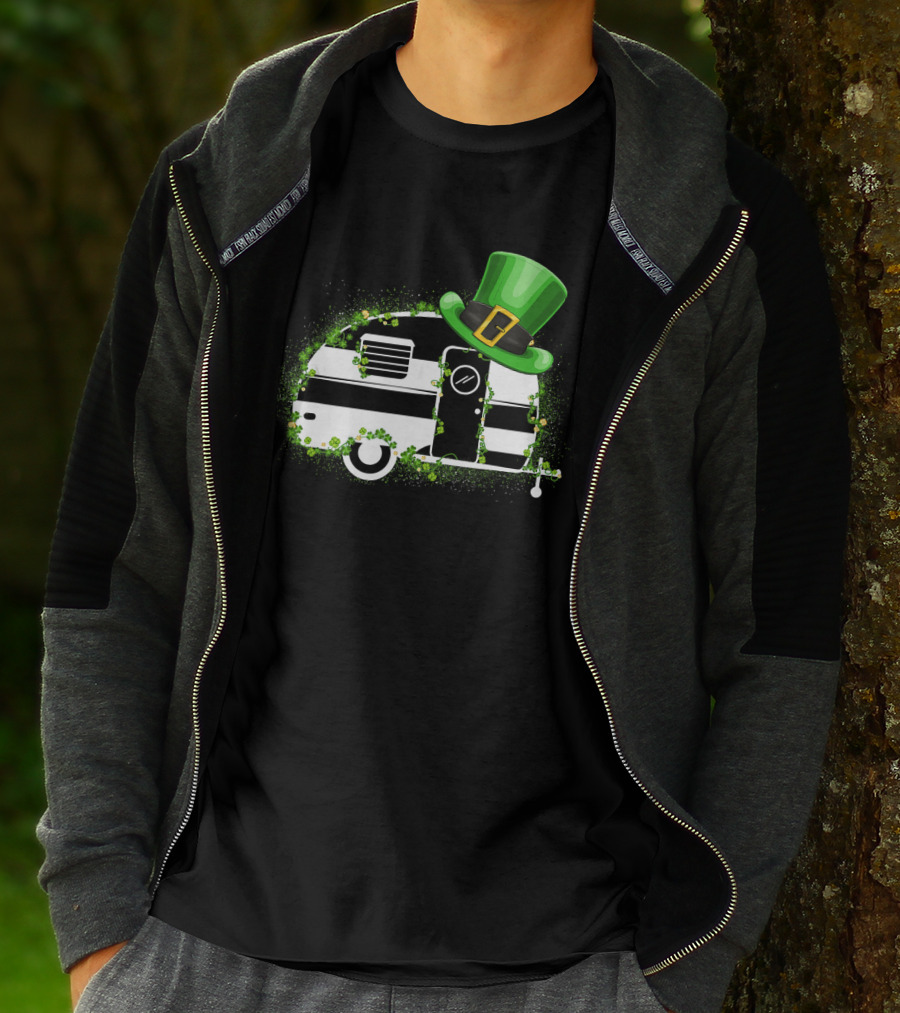 St Patrick's Day Leprechaun Hat Camper Van Adventure T-Shirt