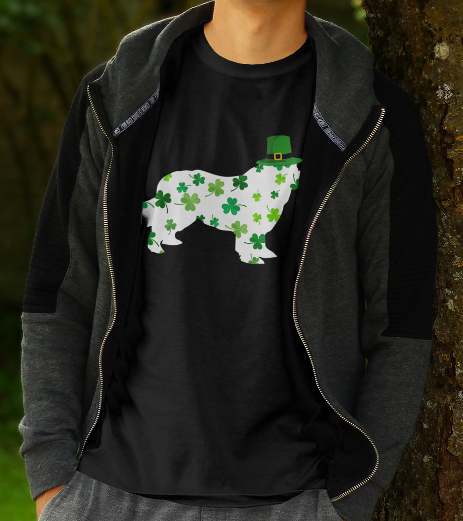 Dog Dad Dog Mom Patrick's Day Shamrock Newfoundland T-Shirt