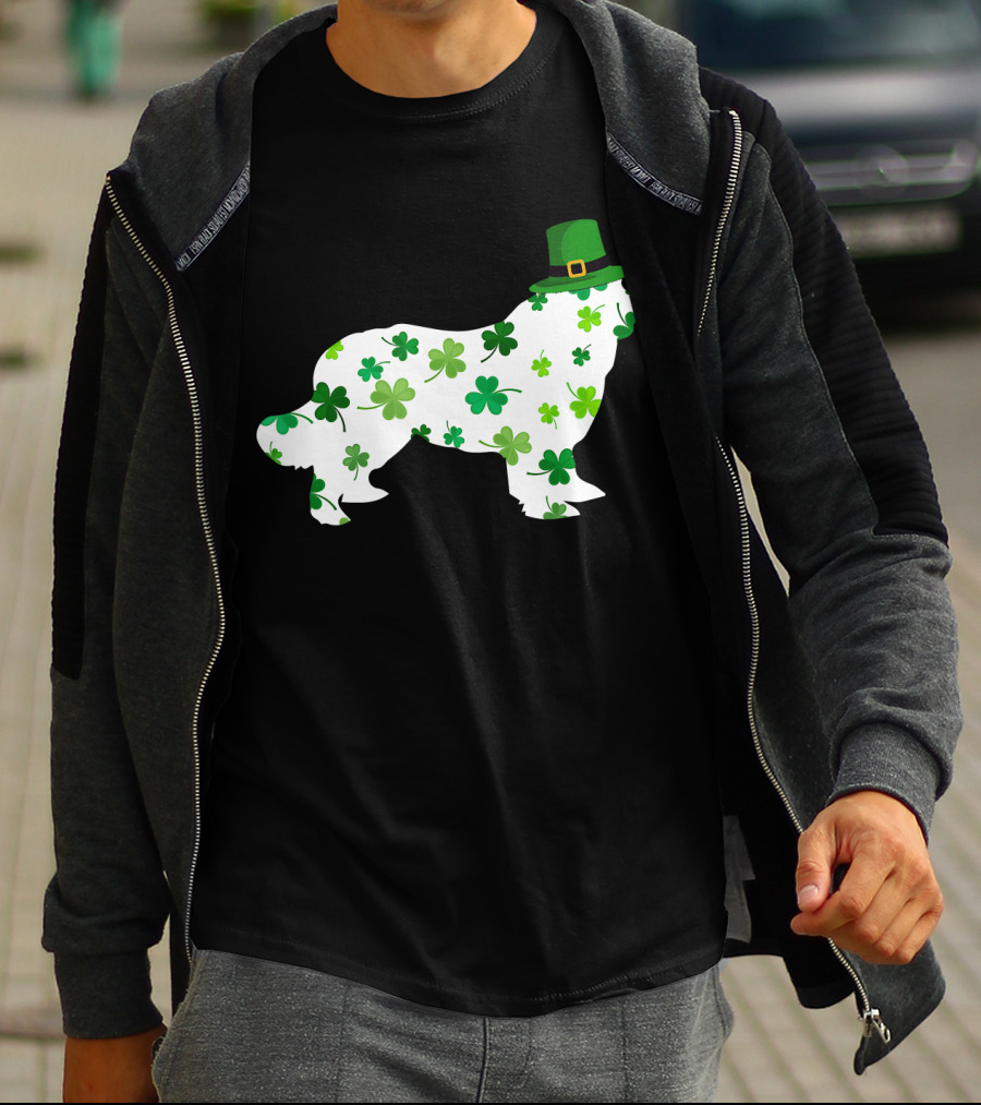Dog Dad Dog Mom Patrick's Day Shamrock Newfoundland T-Shirt
