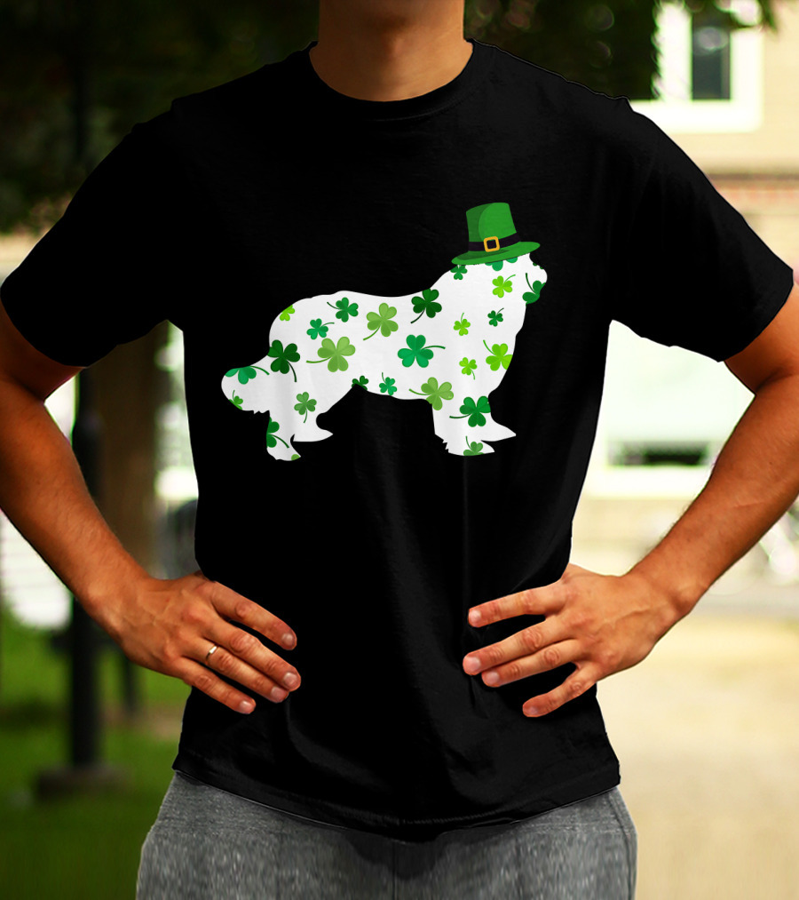 Dog Dad Dog Mom Patrick's Day Shamrock Newfoundland T-Shirt