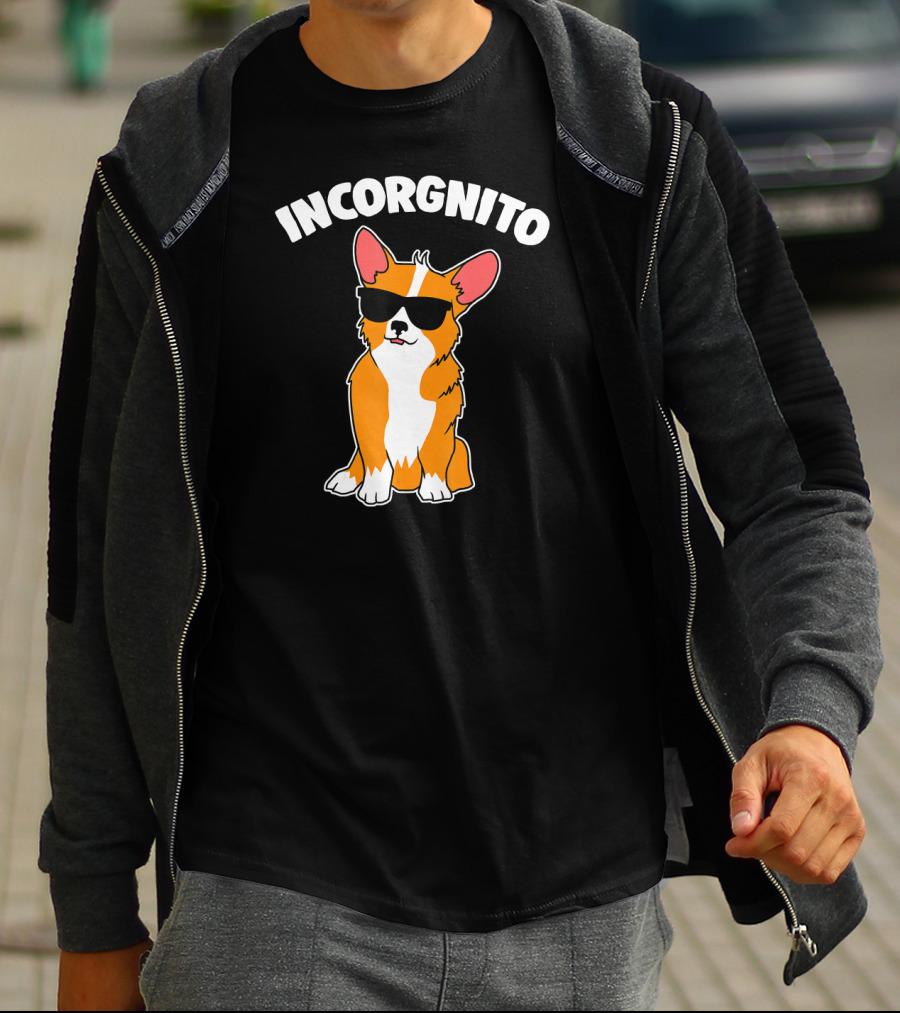 Incorgnito Funny Corgi Sunglasses Pup T-Shirt