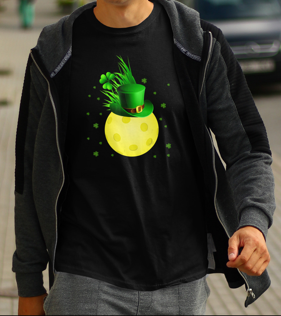 Leprechaun Pickleball Shamrock Hat Ball T-Shirt