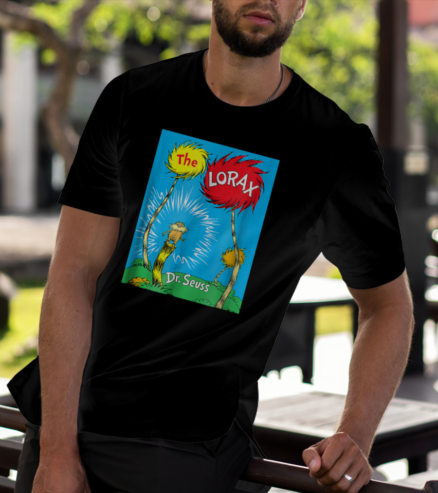 The Lorax Dr. Seuss Classic Book Cover Truffula Trees T-Shirt