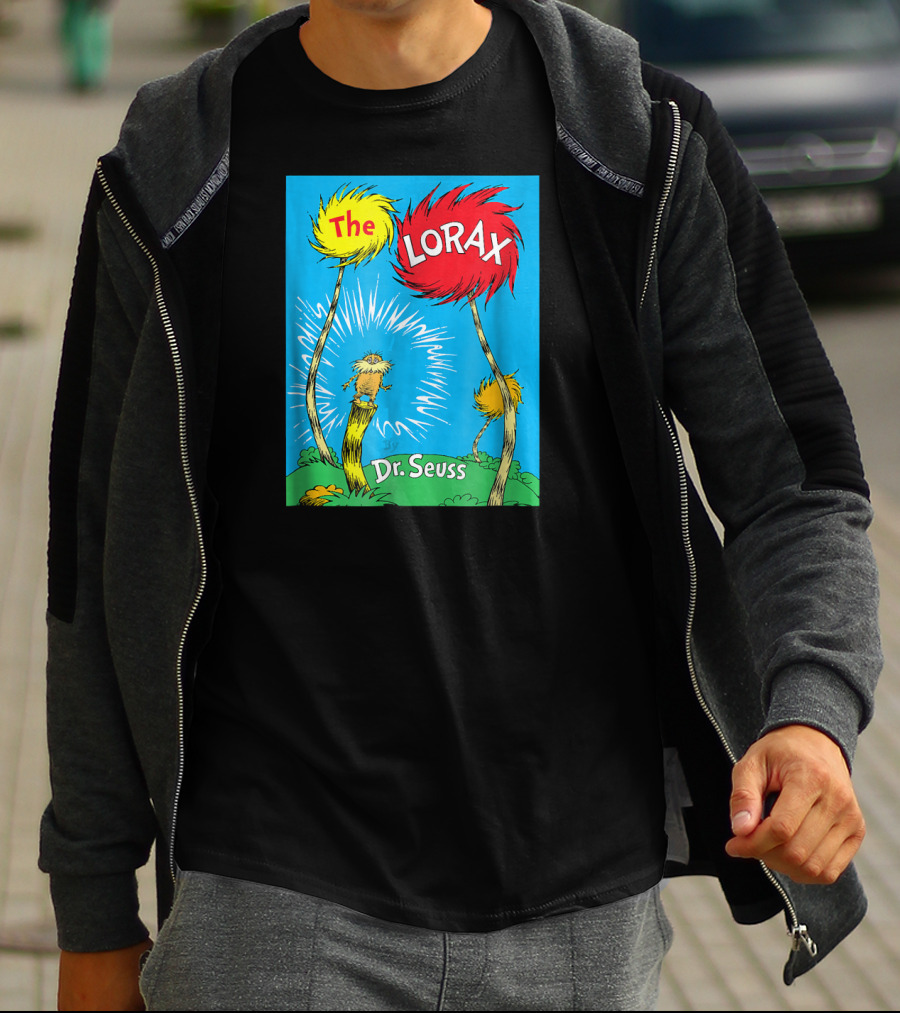 The Lorax Dr. Seuss Classic Book Cover Truffula Trees T-Shirt