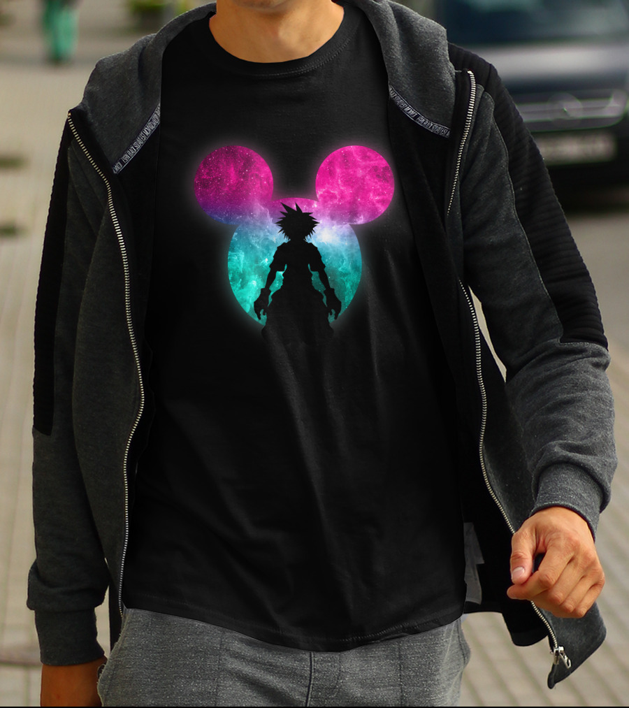 Disney Kingdom Hearts Galactic Mickey Mouse Silhouette Sora T-Shirt