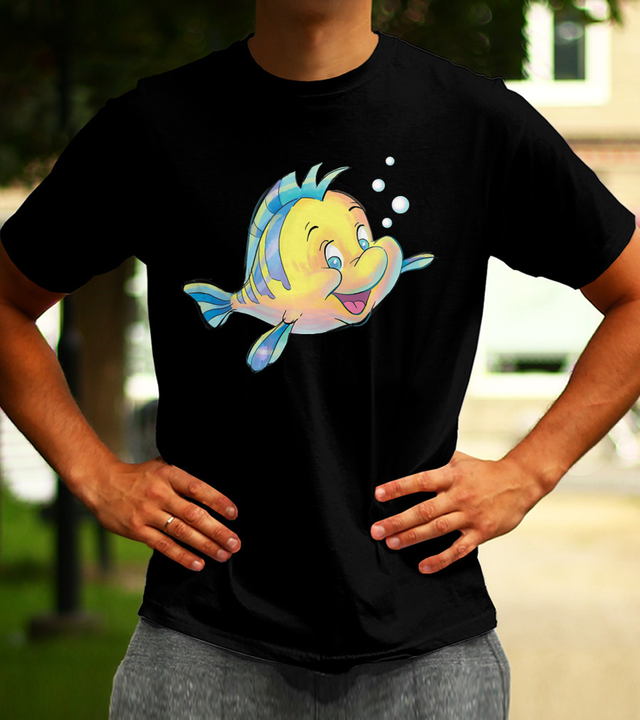Disney The Little Mermaid Flounder And Bubbles T-Shirt