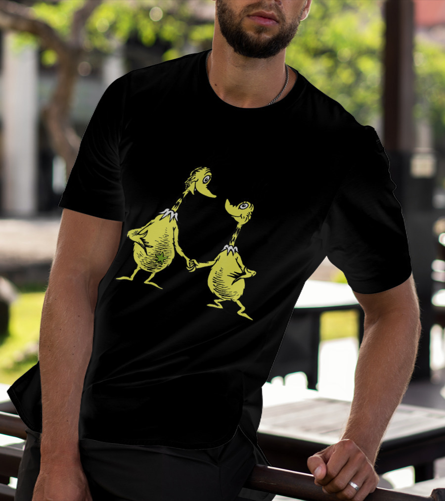 Dr. Seuss Little Sneetches Shaking Hands Iconic Yellow Characters T-Shirt