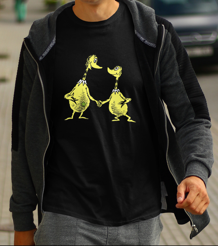 Dr. Seuss Little Sneetches Shaking Hands Iconic Yellow Characters T-Shirt
