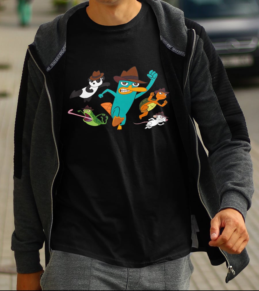 Phineas And Ferb O.W.C.A Perry The Platypus And Animal Agents Team From Disney Channel T-Shirt