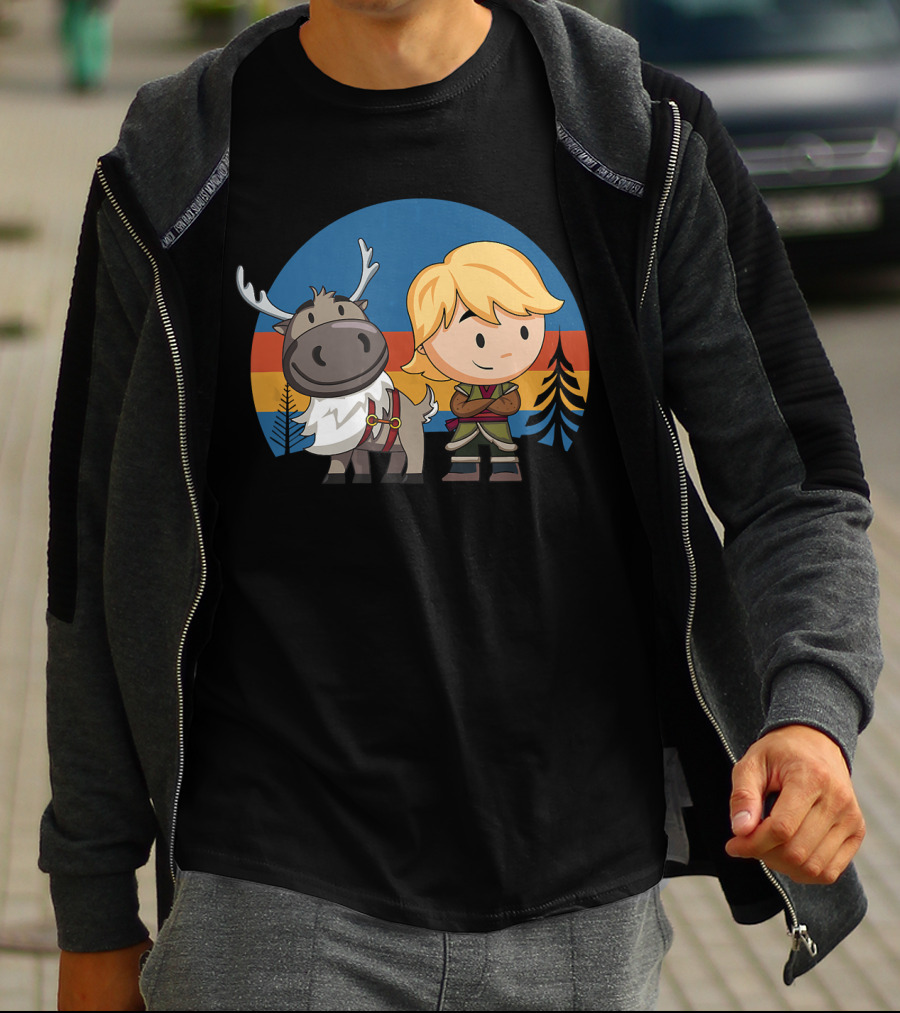 Disney Frozen 2 Sven And Kristoff Chibi Adventure Scene T-Shirt