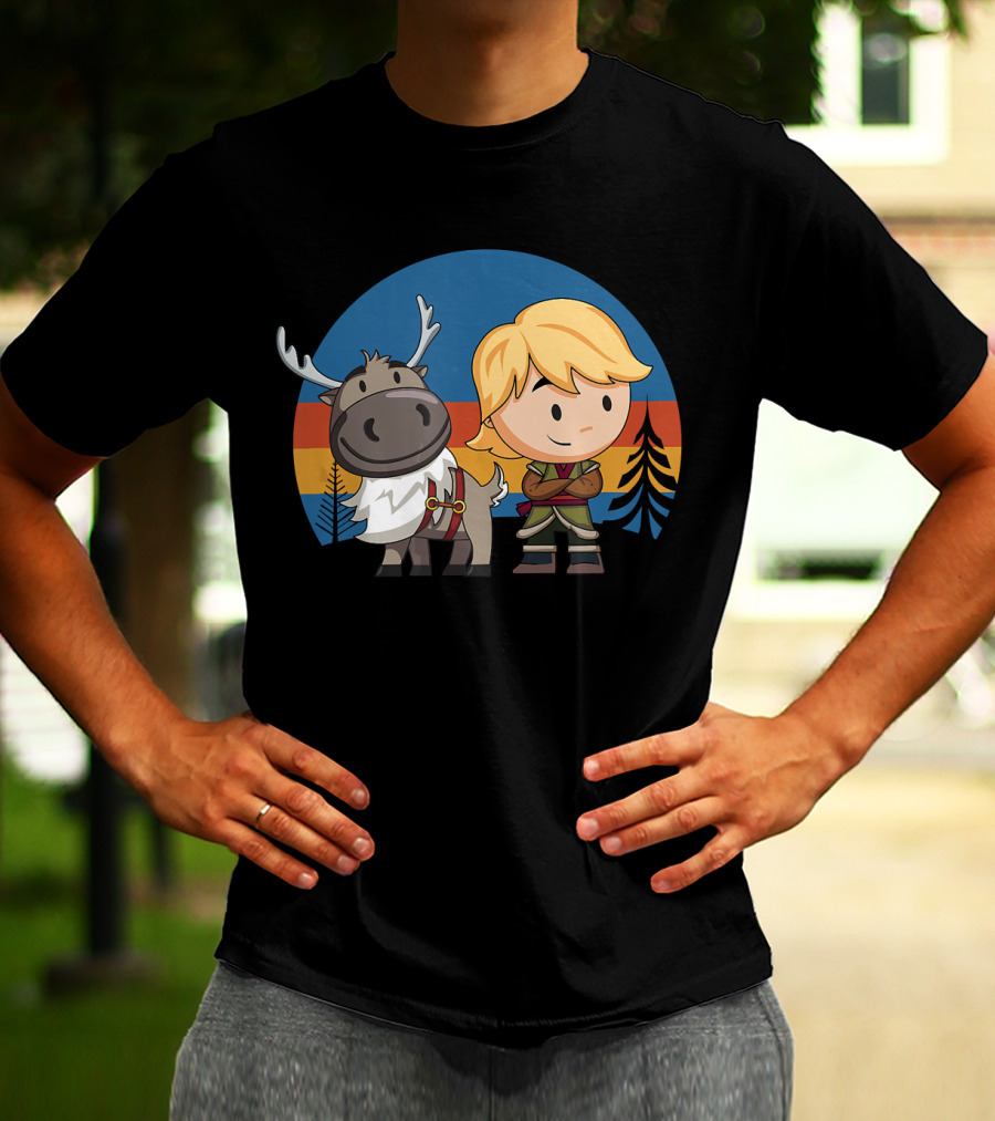 Disney Frozen 2 Sven And Kristoff Chibi Adventure Scene T-Shirt