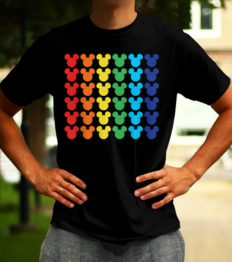 Disney Mickey Mouse Colorful Rainbow T-Shirt