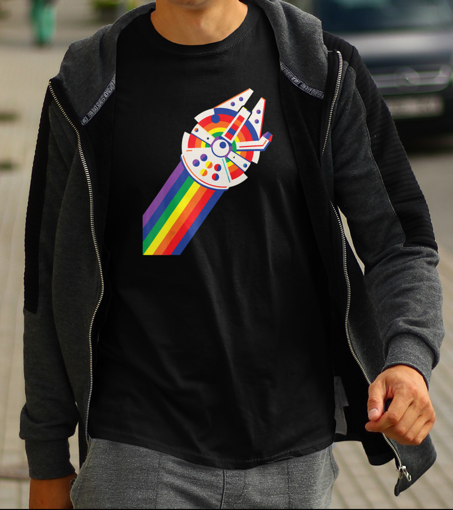 Star Wars Millennium Falcon Rainbow Pride T-Shirt