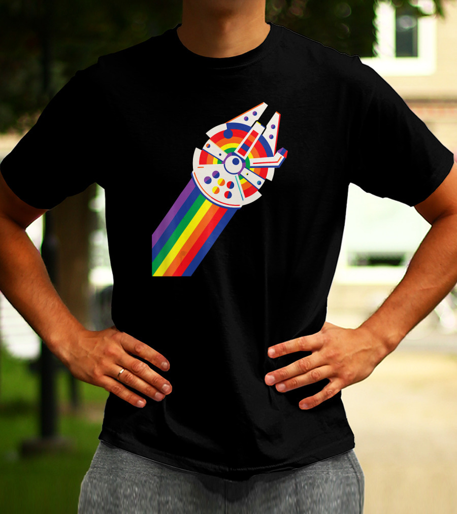 Star Wars Millennium Falcon Rainbow Pride T-Shirt