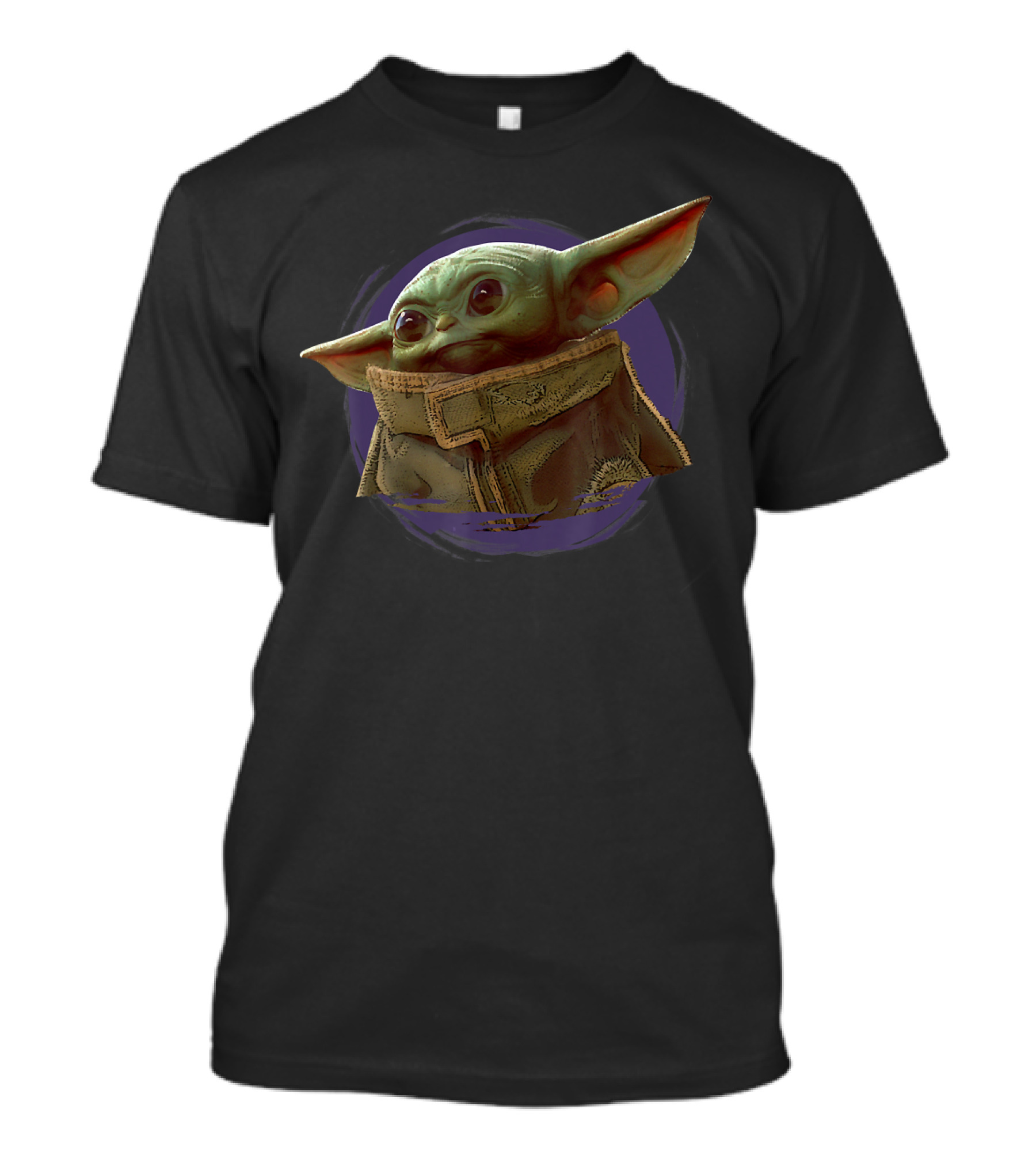 Star Wars The Mandalorian The Child Grogu Purple Smoke Circle T-Shirt