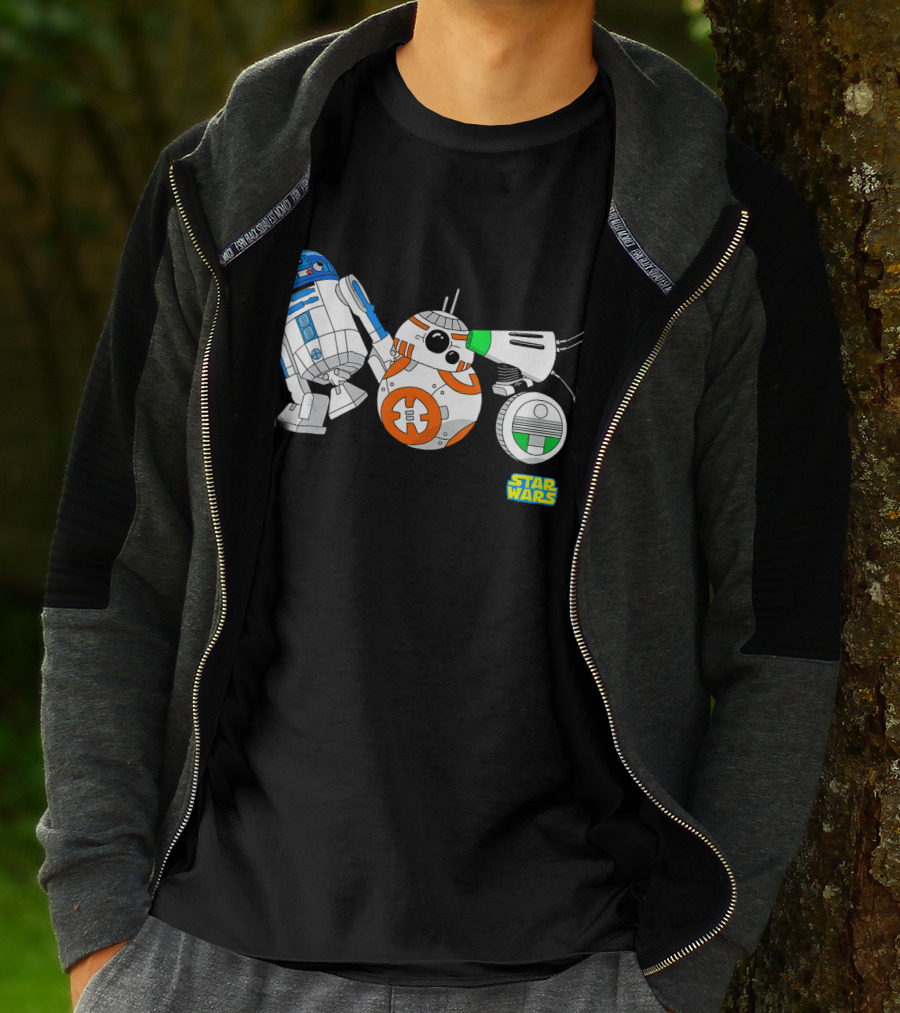 Star Wars The Rise Of Skywalker Droid Cartoon Lineup R2-D2 BB-8 D-O T-Shirt