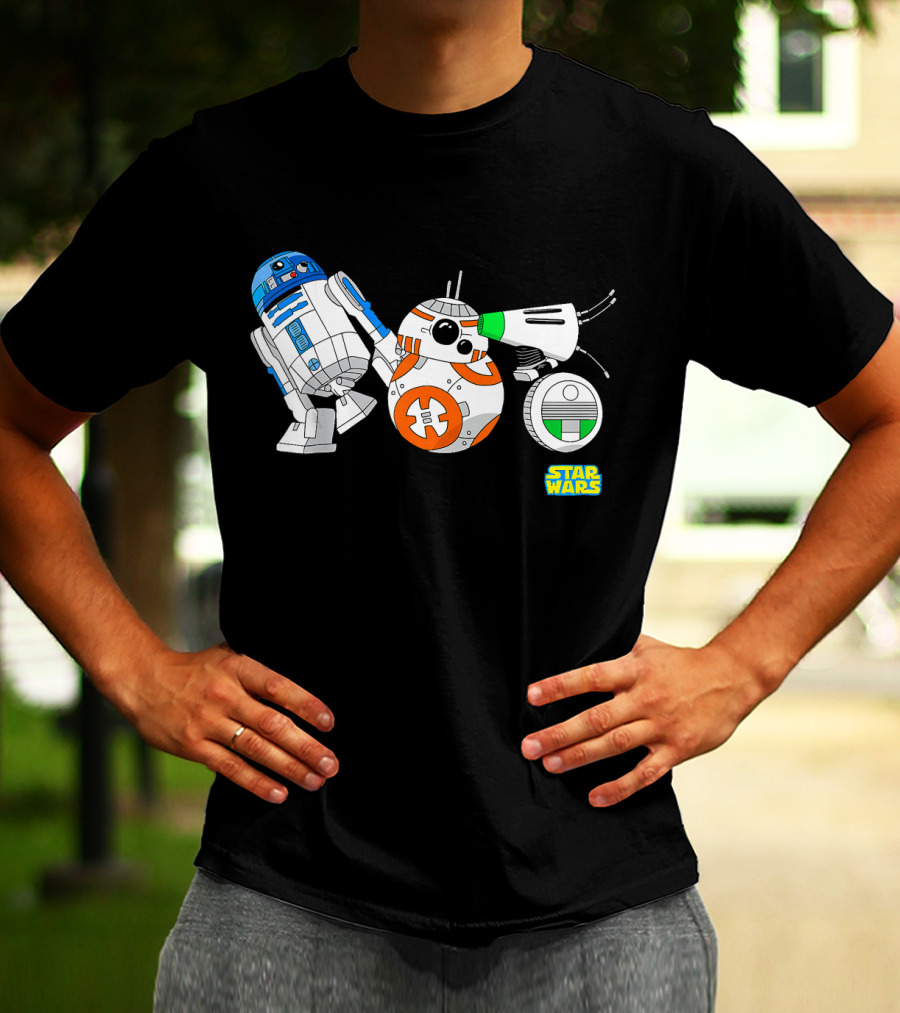 Star Wars The Rise Of Skywalker Droid Cartoon Lineup R2-D2 BB-8 D-O T-Shirt