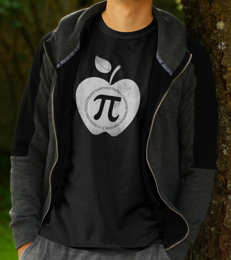 Pi Symbol Inside Apple With Pi Digits Circle T-Shirt