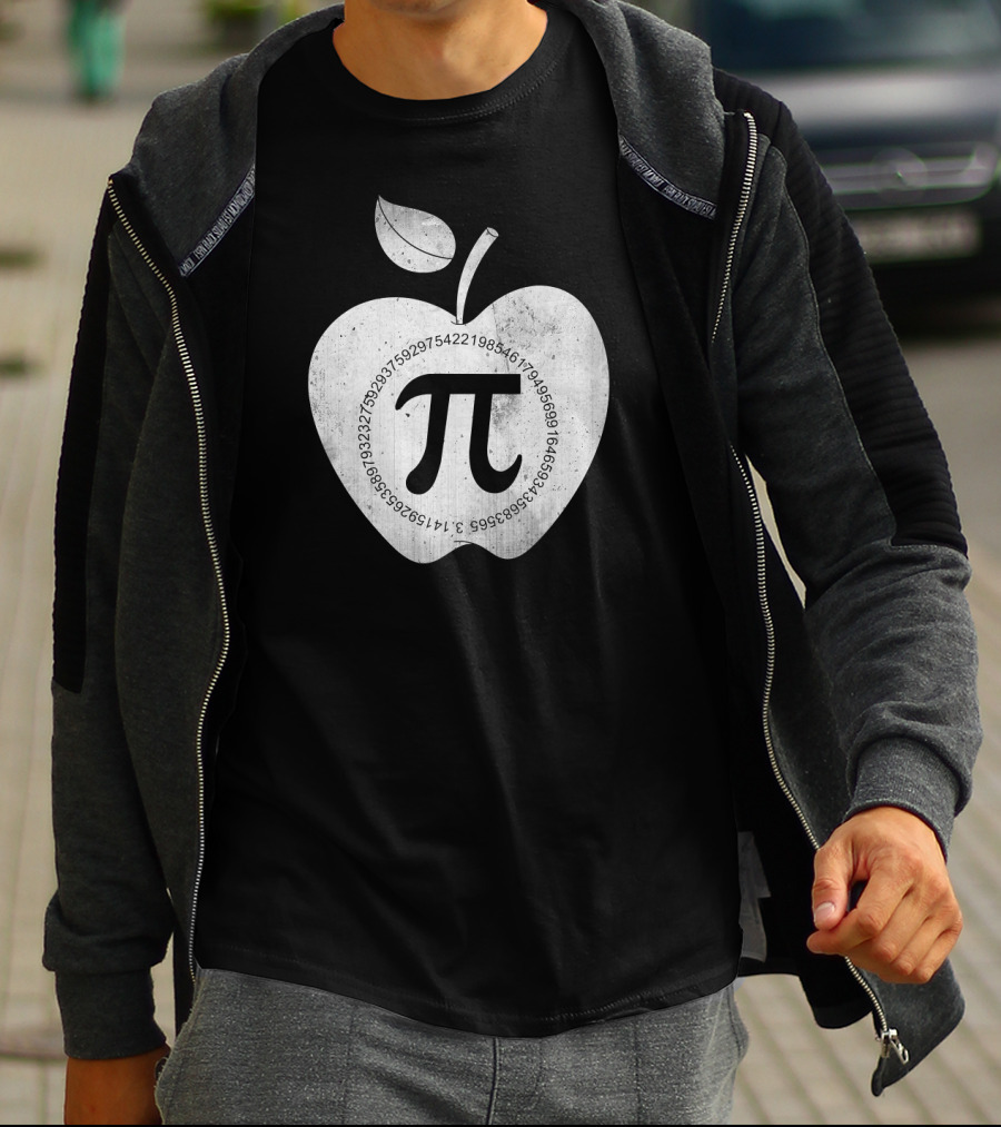 Pi Symbol Inside Apple With Pi Digits Circle T-Shirt