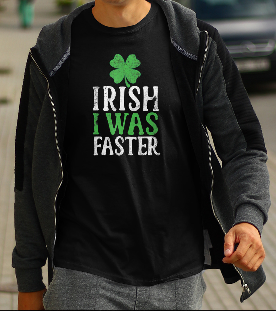 Irish I Was Faster Patrick's Day Shamrock Running T-Shirt
