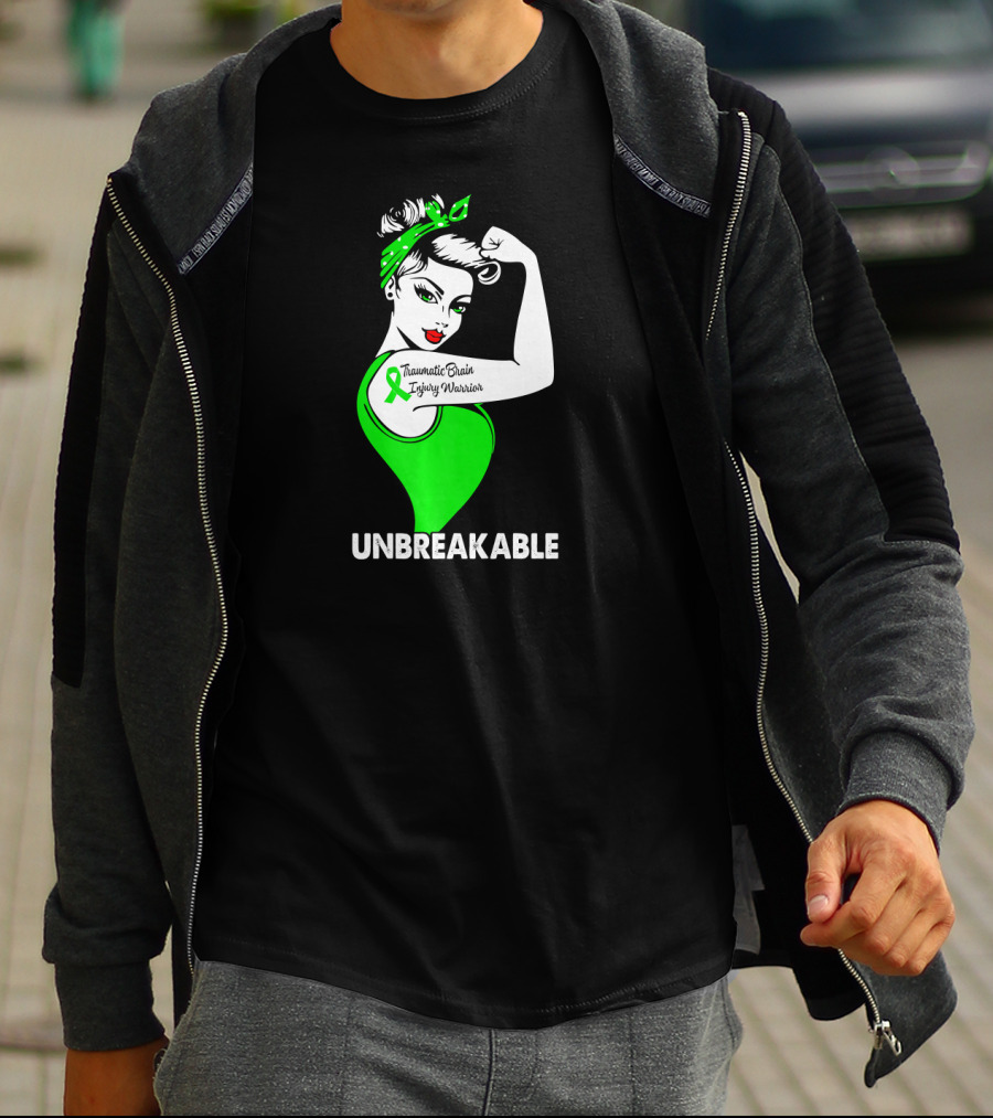 Unbreakable Traumatic Brain Injury Warrior TBI Awareness T-Shirt