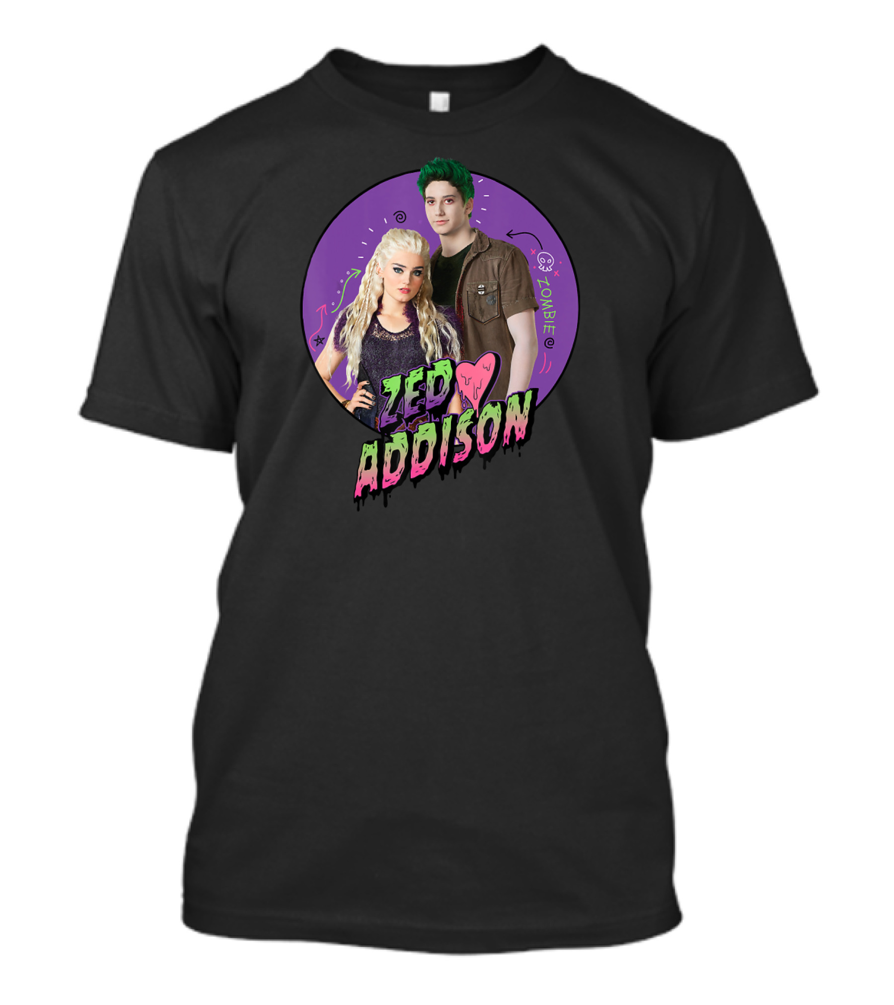 Zombies 2 Zed Addison Love Disney Channel Hearts And Arrows T-Shirt